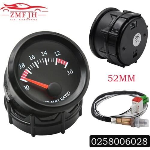 Car 52mm Air Fuel Ratio Gauge With Narrowband O2 Oxygen Sensor Car Gauge Digital Display Fit for 12V Car Gauge Pod Cup0258006028