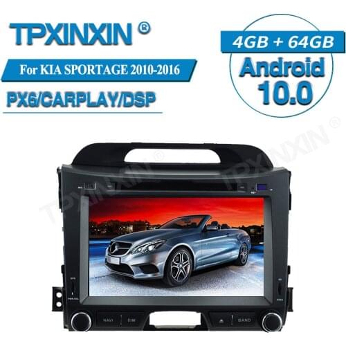 PX6 4+64G For KIA SPORTAGE 2010-2016 Android 10 Car Multimedia Player GPS Navigation Audio Stereo Screen Head Unit Tape Recorder