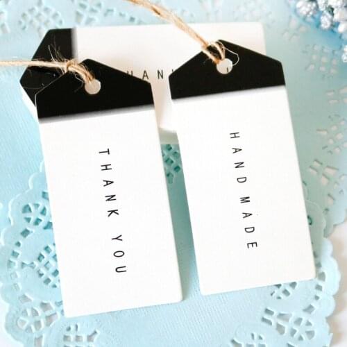500pcs Handmade Thank You Gift Tag Wedding Party Candy Boxes Packaging Labels Hang Tags DIY Craft Decoarion Paper Card