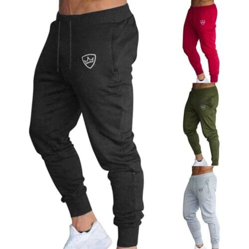 Men Pant Slim Fit Tracksuit Sport Gym Skinny Elastic Joggers Fitness Sweatpants Casual Trousers