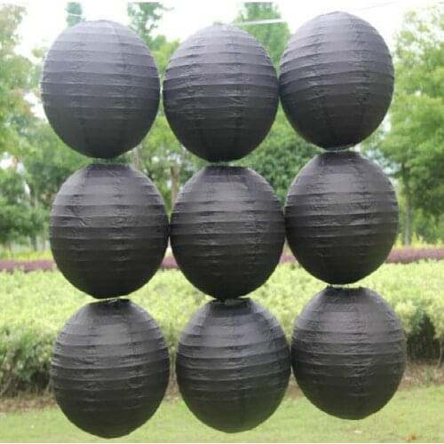 Black Color style paper lanterns 8 inch(20cm) wedding lanterns paper lampshade holiday party supplies Home Yard Garden Hanging