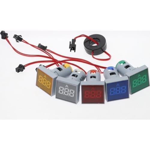 Square LED Digital Voltmeter & Ammeter Voltage Gauge Current Meter AC 20-500V 0-100A D18 dropship