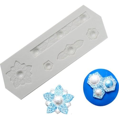Gemstone Flower & Jewelry Moulds Fondant Cakes Decor Tools Silicone Molds Sugarcrafts Chocolate Baking Tools Cakes Gumpaste Form