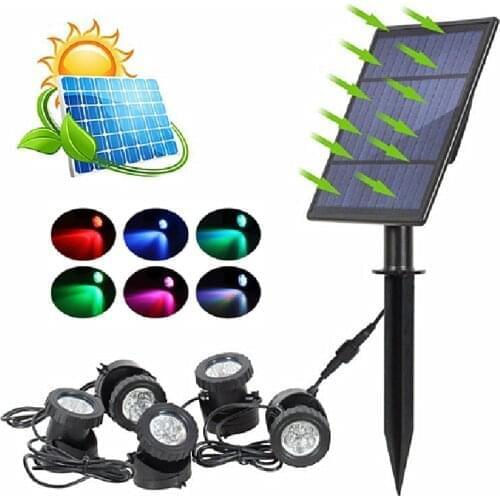 DHL 4X RGB Solar IP65 LED Garden Pool Lights Bulb Ground Lawn Lights Waterproof Lamps Underwater Landscape Pathway Street Lights