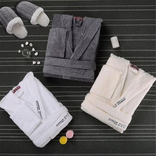 Bathrobe cotton adult couple nightgown hotel bathrobe terry cloth thickening female robe beauty salon yukata autumn winter new