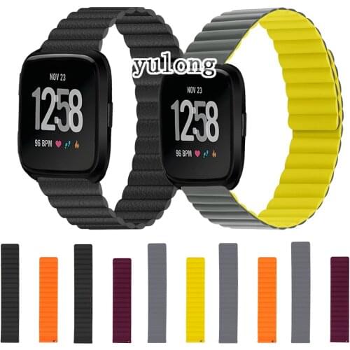 20mm 22mm Silicone Strap Band For Fitbit Versa Lite 2 Magnetic Loop Watchband