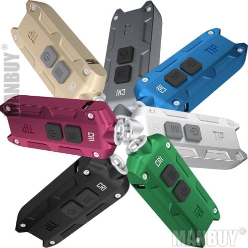 Wholesale NITECORE TIPCU TIPCRI TIPSS Metal Key Button Light Multi-purpose Clip Outdoor Camping EDC USB Rechargeable Flashlight