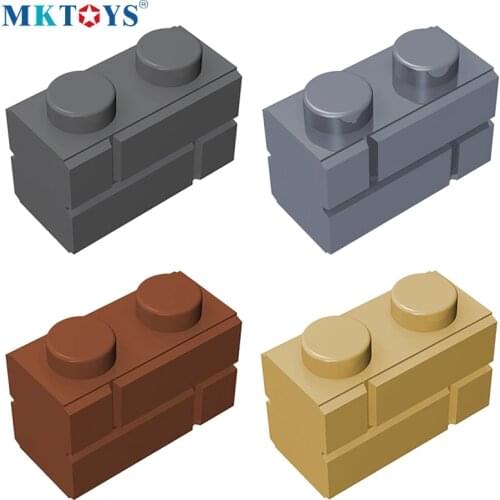 MKTOYS 1x2 Dots Wall Bricks 200PCS MOC Building Blocks DIY Constructor Castle City Creator Gifts Toys for Boys Girls Children
