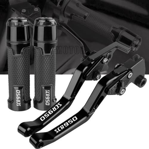 Motorcycle Accessories CNC Adjustable Brake Clutch Levers Handlebar knobs Handle Hand Grips For YAMAHA SCR950 SCR 950 2017 2018