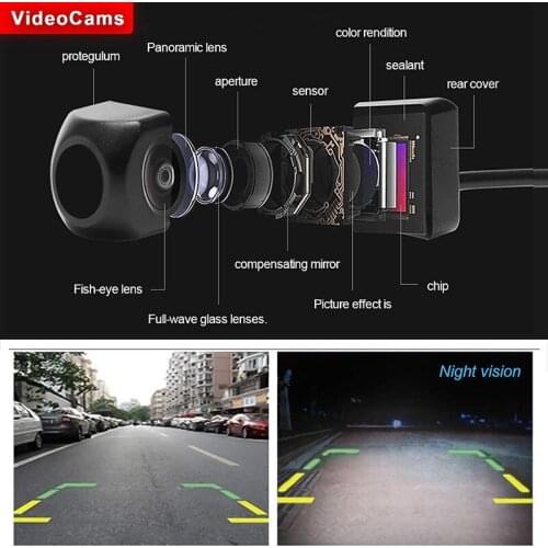 New Fish Eye Lens Car Rear/Front View Camera HD Starlight Night Vision Reverse Camera Set 170 Degree Vehicle Parking Backup