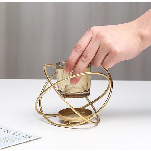 Northern European Style Candle Holder Geometry Iron Candlestick Ornaments Dining Table Decoration Metal Candlebra Centerpieces