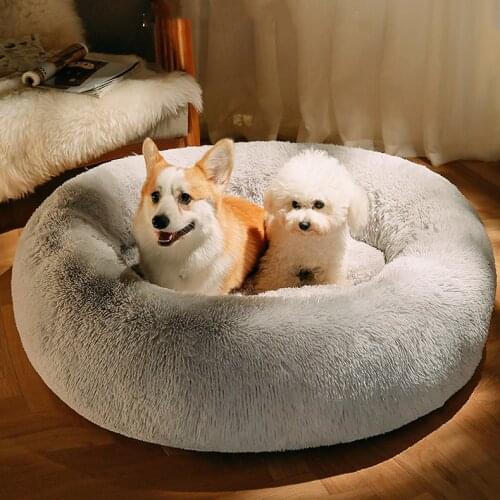 Luxury Soft Plush Dog Bed Round Shape Sleeping Bag Kennel Cat Puppy Sofa Bed Pet House Winter Warm Beds Cushion Superior Comfort