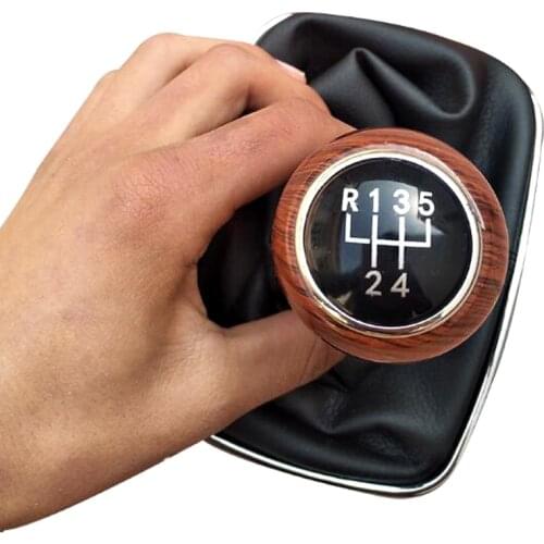 Wood grain 5 Speed Gearshift Knob Shift Shift knob Shift handball Gear Knob+PU leather FOR VW Bora Golf 4 GTI