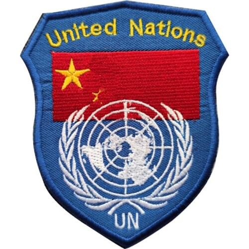 United Nations EU Badge Embroidery Velcro Tactical Patch UN Seal Bagpack Cloth Armband Army Military Hook&Loop Stickers Applique