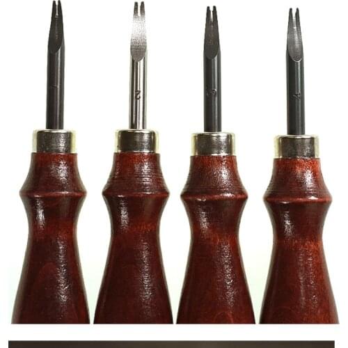 Sharpener handmade DIY vegetable tanned leather trimming wooden handle trimmer leather tool