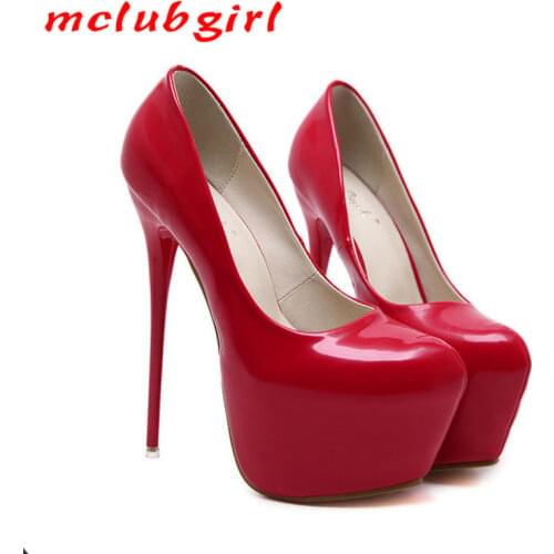 Mclubgirl 2020 Women Sexy Fashion New Pumps Super High Heel Sexy Womens Shoes Shallow Mouth Waterproof Platform Shoes CWF