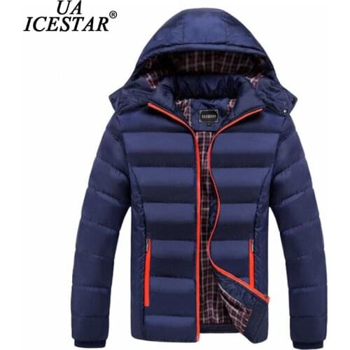 UAICESTAR Winter Hooded Jacket Mens Parka Coat Fashion Zipper Pocket Parkas Thick Warm Solid Color Coats 5XL Casual Men Jackets