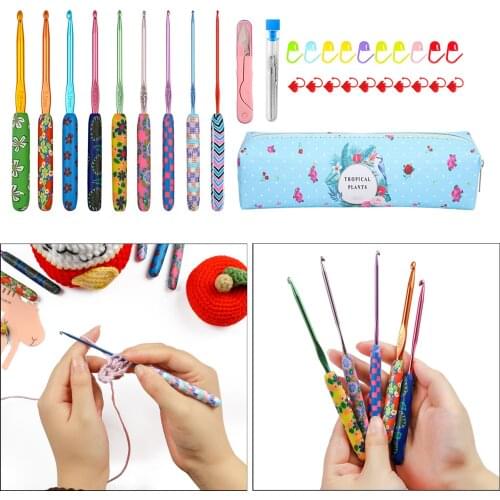 Soft Pottery Knitting Needles Crochet Hooks Weave Crochet Needles Set Sweater Knitting Yarn Knit Hook Tools 2-6mm