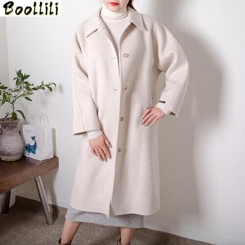 Boollili Spring Autumn Wool Coat Women Clothes 2020 Double-sided Wool Jacket Women Korean Woolen Overcoat Abrigo Mujer