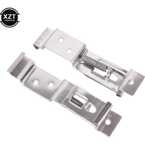 1 Pair Rectangular Car License Plate Spring Loaded Stainless Steel Bracket Cars Frame Holder Clamps Trailer Number Plate Clips
