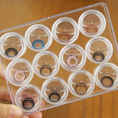 1Pcs/12Grids Contact Lens Box Travel Kit Holder Portable Small Lovely Clear Eyewear Bag Container Easy Carry Soak Storage Case