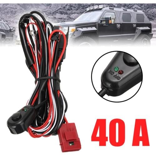 1pc 2M 40A DC12V Car Universal Accessories Fog Light Wiring Harness Kit Loom For LED Work Driving Light Bar Relay Switch Tool