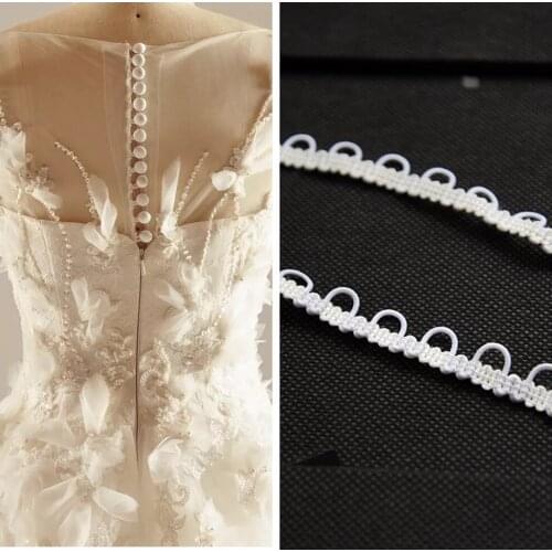 100yards/lot wedding dress back button DIY accessories buttonhole clothing lopps accesories 1.5cm