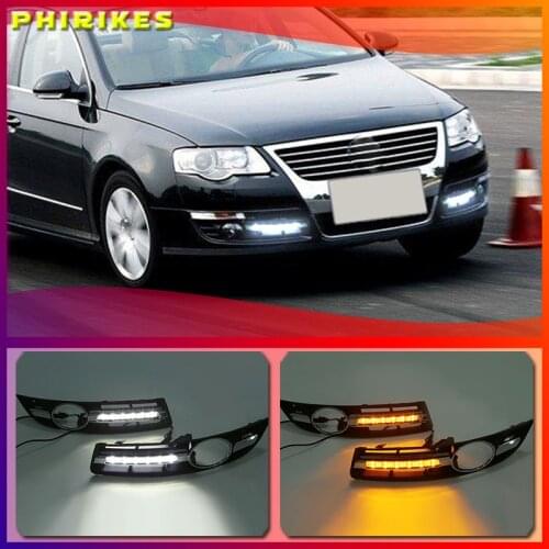 2Pcs Car LED DRL Daytime Running Light For Volkswagen VW Passat B6 2005 2006 2007 2008 2009 2010 2011 Fog Lamp