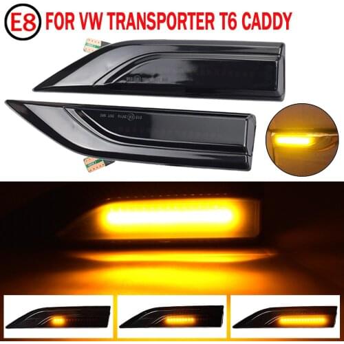 2 Pieces Dynamic LED Blinker Side Marker Turn Signal Light Flashing Indicator For VW Volkswagen Transporter T6 Multivan Caddy