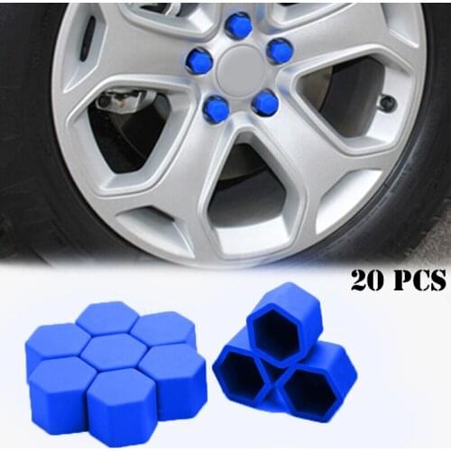 21MM Candy Color Car Styling 20pcs Silica Gel Green Blue Red Orange Wheel Nuts Cover Protective Bolt Caps Hub Screw Protector
