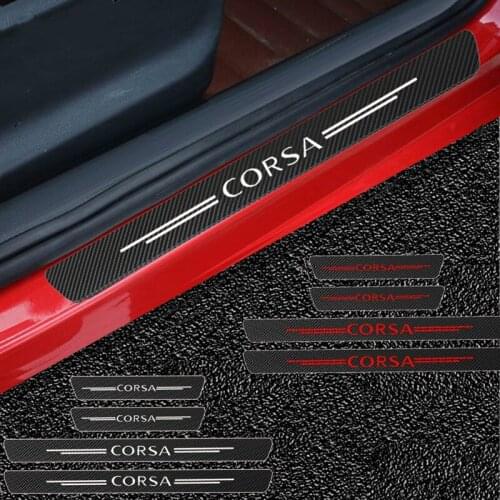 4Pcs Waterproof Carbon Fiber Car Door Protective Sticker For Opel Corsa D A B C E OPC Auto Accessories 2021 2020 2019 2018 2017
