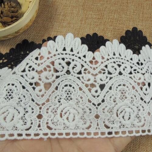 5 Yard/Lot Water soluble Lace fabric black white diy width 9cm lace trim dress national clothes curtain accessories SM345