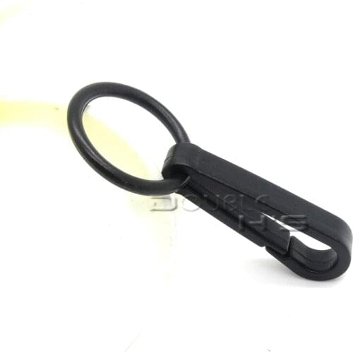 50pcs/lot Gloves Hook Plastic Black Buckles Snap Hook With O-Ring Used For Shower Curtains