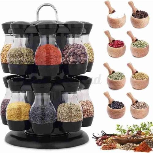 8/16Pcs Rotary Seasoning Bottle Spice Jar Spice Rack Salt Storage Box Storage Kitchen Seasoning Pot Variable Seasoning Bottle Pe