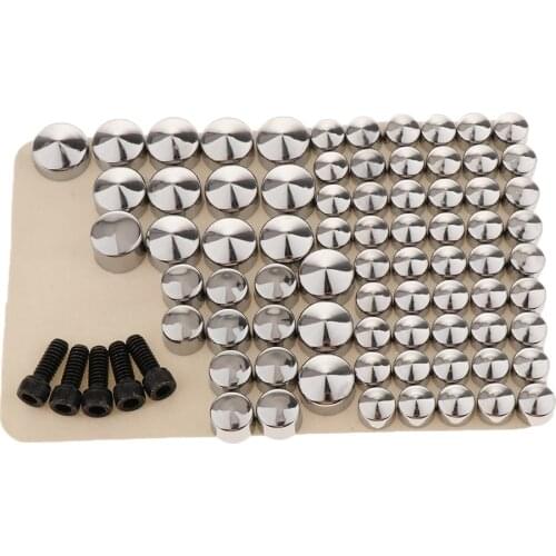 80 Pieces Chrome Bolt Toppers Cap Cover for Harley FLT/FLH Motorcycle Replacement