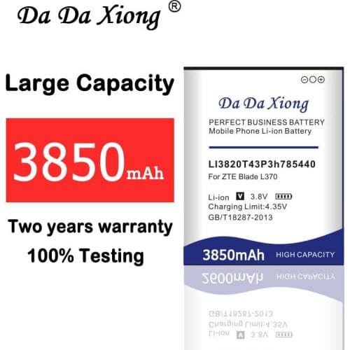LI3820T43P3h785440 Battery for ZTE Blade L370 / for ZTE Blade L2 Plus 3850mAh Replacement mobile phone battery