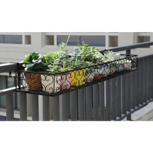Balcony flower rack hanging style iron art flower rack guardrail flowerpot hanging rack meat parapet flower shelf indoor shelf