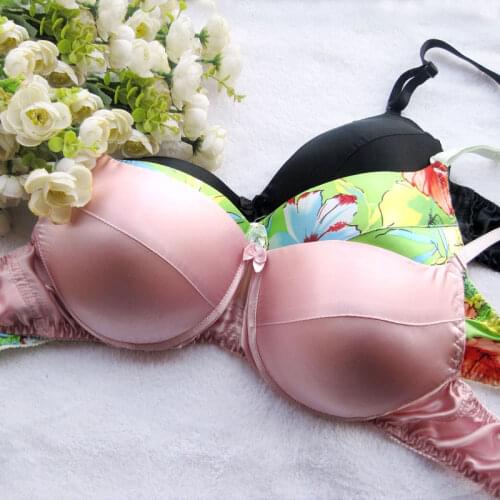Sexy Pure Silk Bra 100% Mulberry Silk Anti-allergy Silk Padded Plus Size Large Cup Bras 38 90 42 100 105 CD FREE SHIPPING