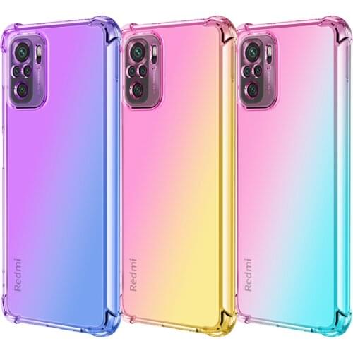Redmi Note10 Pro Case Redmi Note 9 9S 9T 8 7 Half Transparent Gradient Clear Shockproof Case for Redmi Note 10 10S K40 K30 K20