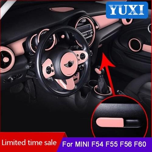 Car interior Decorative pink ABS plastic sticker For BMW MINI ONE COOPER S JCW F54 F55 F56 F57 F60COUNTRYMAN Styling Accessories