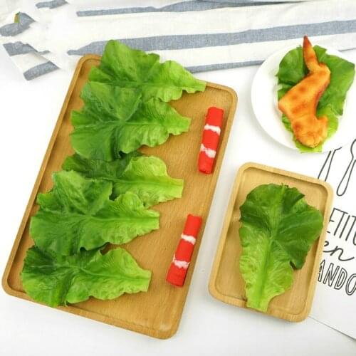 Decoration Crafts Figurines Miniatures Simulation Green Lettuce Leaves PU Material Fake Vegetable Model Props 10pcs/lot