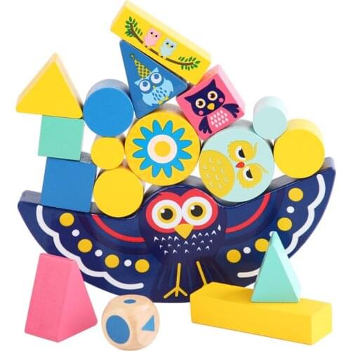 Wooden Balance Building Blocks Toy Set For Children Stacking Game Montessori Early Educational Learning For Kids