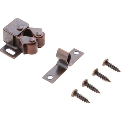 Double Roller Catch with Mounting Hardware, Brown, 5 Per Pack