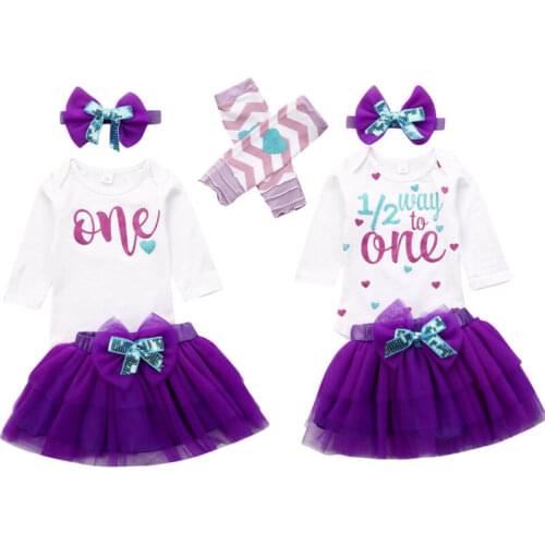 Boutique Girl Clothes 2019 Girl Baby First Birthday Party Outfit Mermaid Bodysuit Tutu Skirts Headband 3pcs Clothes