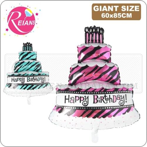 Giant three layers Birthday cake balloons baby shower aluminum foil ballon happy birthday party decoration helium balloon globos