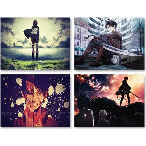 Attack on Titan Anime Painting Wall Art 5d Diy Diamond Handmade Full Round Drill Embroidery Cross Stitch Picture Mosaic Gifts