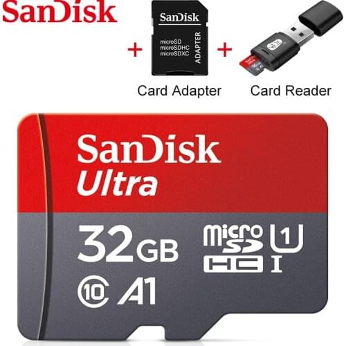 SanDisk Ultra Memory card 32gb 64gb 128gb 256gb 16gb A1 SDHC/SDXC 98mb/s UHS-I Class10 flash TF/SD U1 micro SD Card + Adapter