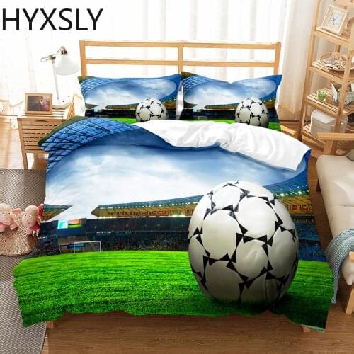 3D Duvet Cover Set Comforter Bed Linen Sports Kids Football Soccer Bedding Set Queen King Single Full Size Bedroom Decor Gifts