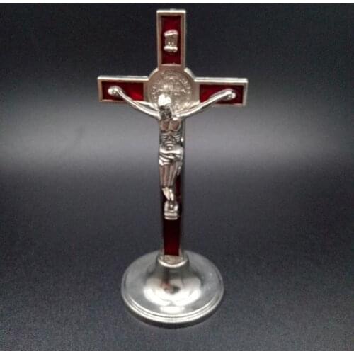 Cross Crucifix Stand Christ Catholic Jesus Statue Figurine Car Home Chapel Decor R2JC