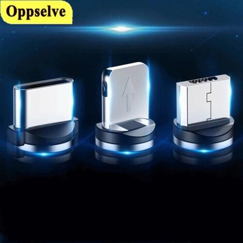 360 Rotation Magnetic Tips for iPhone Type C Micro Plug Phone Parts Easy Operate Phone Replacement Parts Converter Cable Adapter